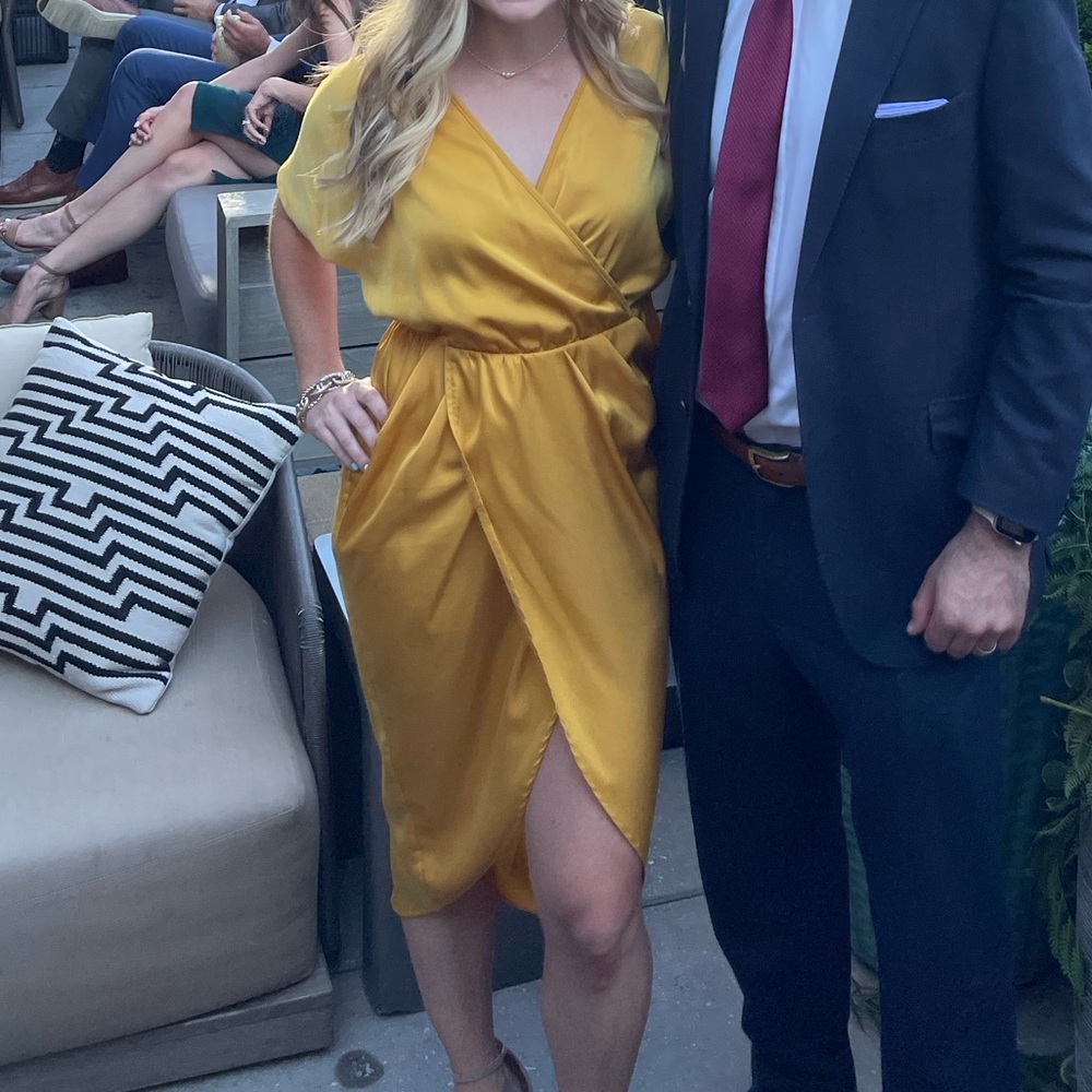 Yellow wedding guest dress
